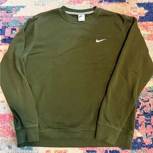 Nike Men's Olive Green Crewneck Sweatshirt